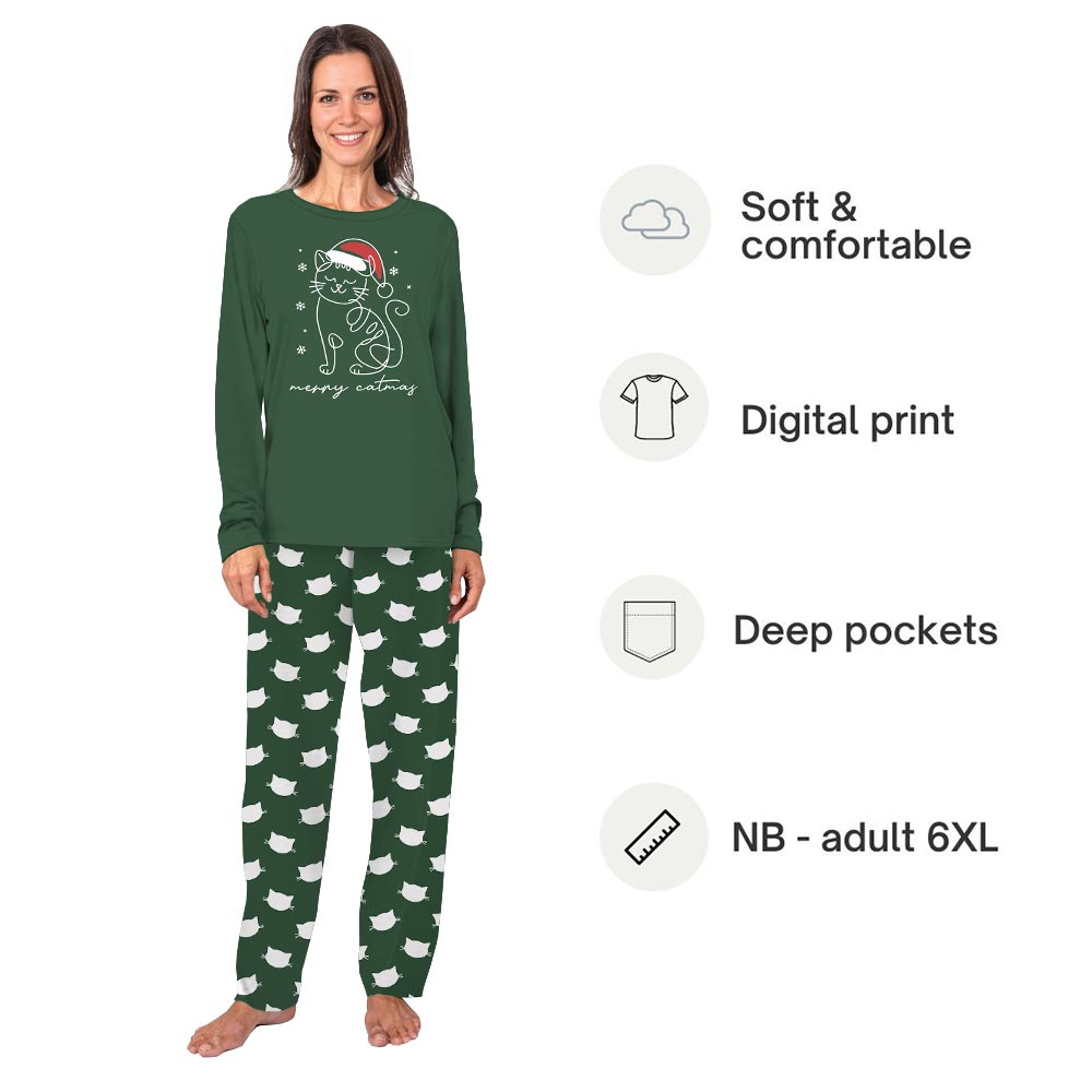 Meowy Catmas Family Long Sleeve Christmas Pajamas