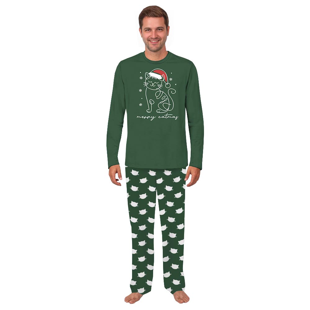 Meowy Catmas Family Long Sleeve Christmas Pajamas