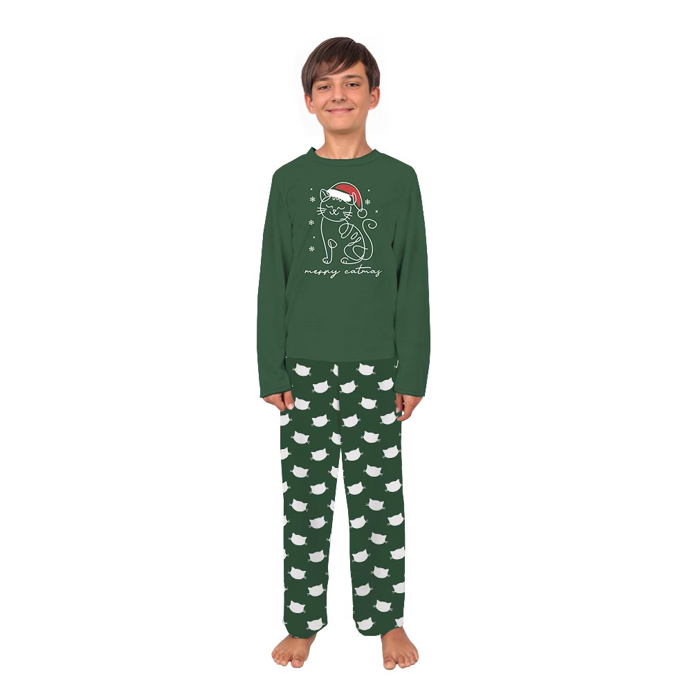 Meowy Catmas Family Long Sleeve Christmas Pajamas