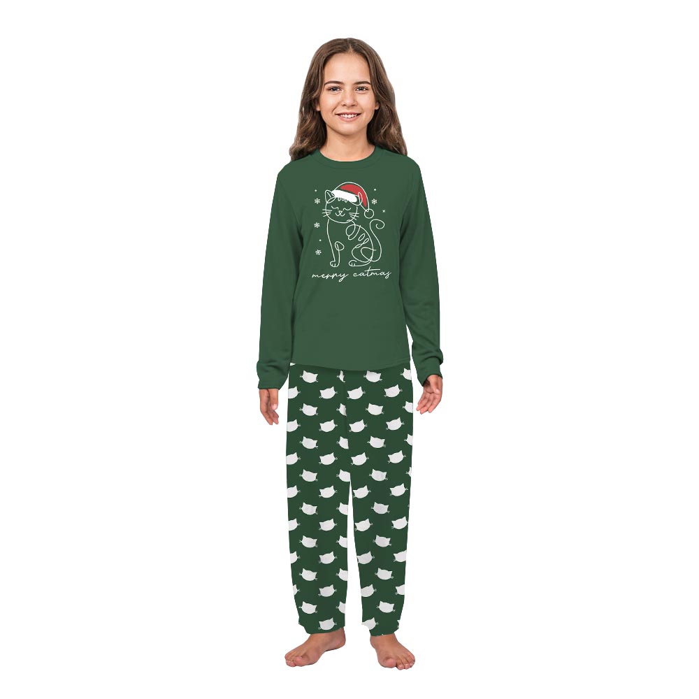 Meowy Catmas Family Long Sleeve Christmas Pajamas