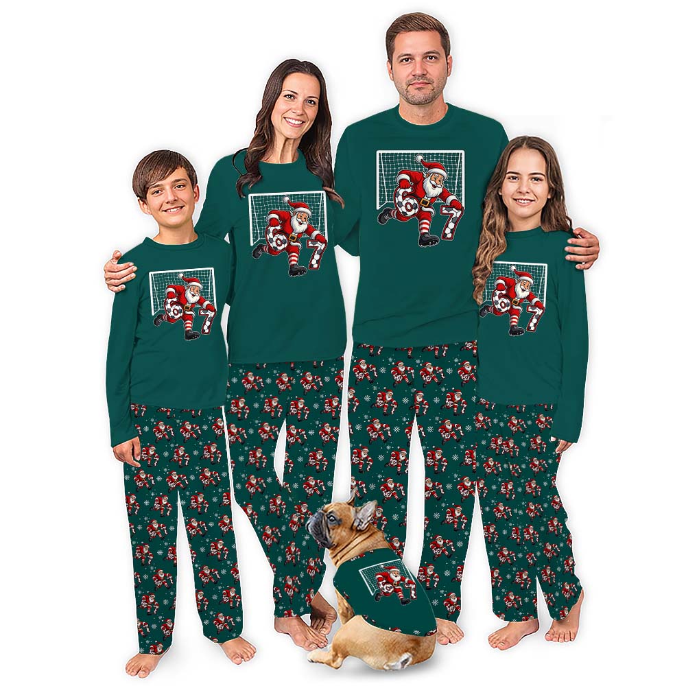 Soccer Santa Unique Family Christmas Pajamas With 67 Meme