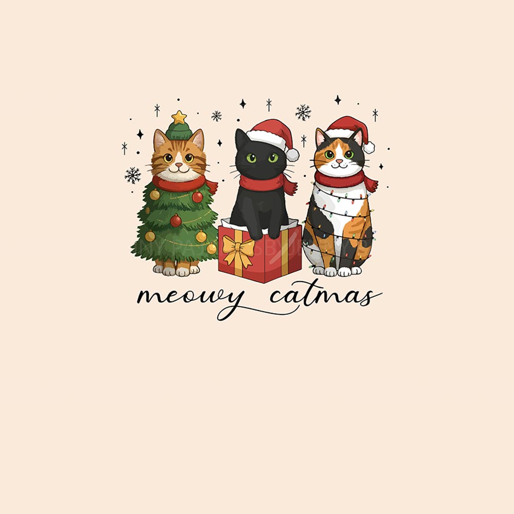Christmas Cat Matching Pajamas For The Whole Family