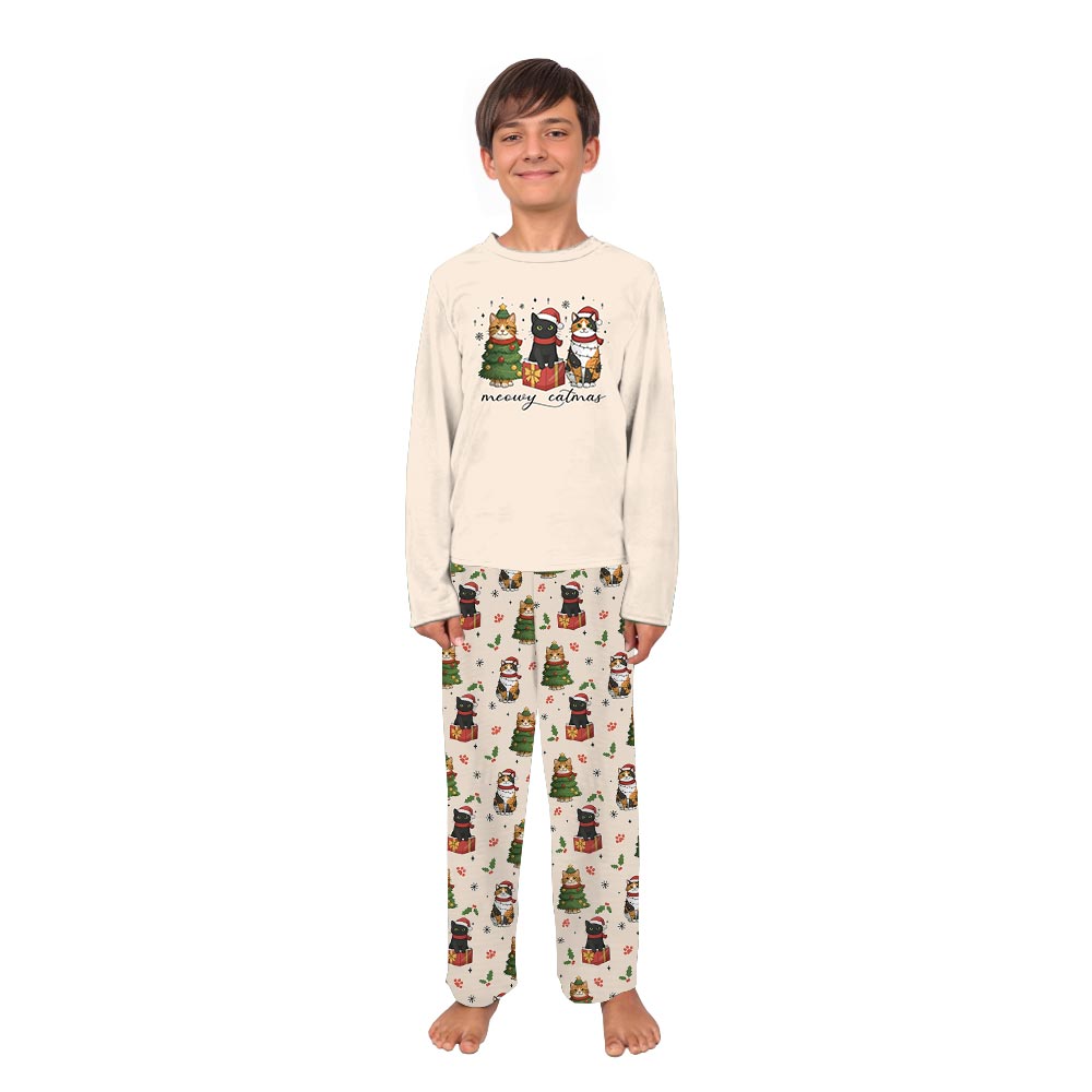 Christmas Cat Matching Pajamas For The Whole Family