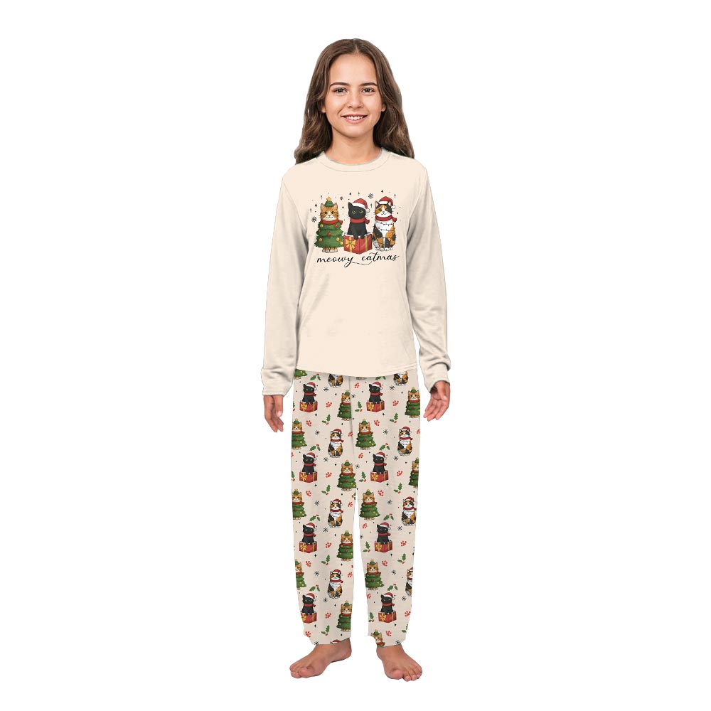 Christmas Cat Matching Pajamas For The Whole Family