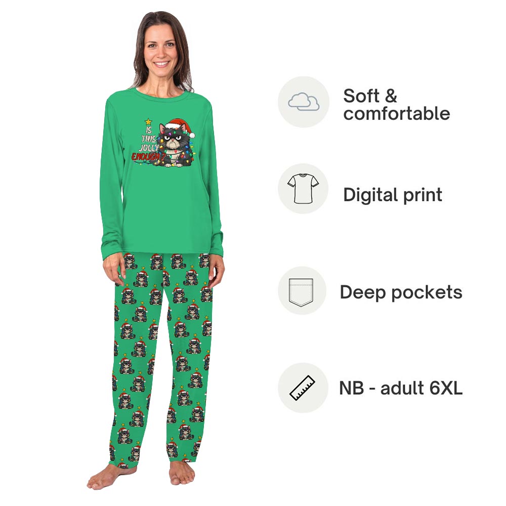 Cat Is This Jolly Enough Matching Family Xmas Pjs
