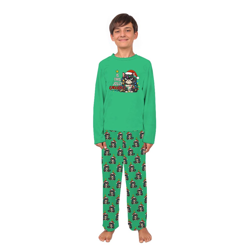 Cat Is This Jolly Enough Matching Family Xmas Pjs