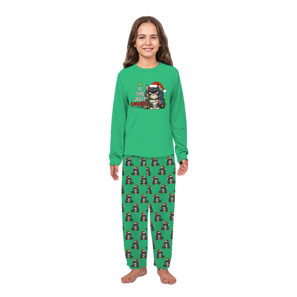 Cat Is This Jolly Enough Matching Family Xmas Pjs