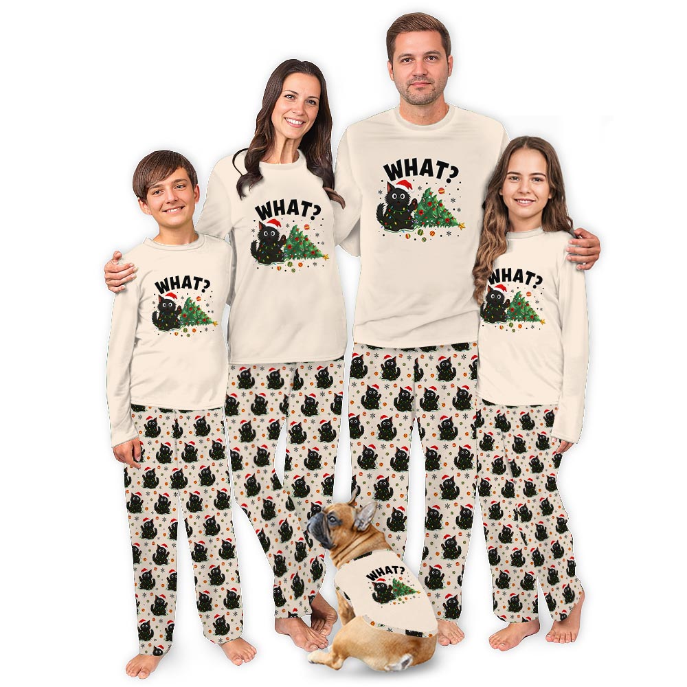 Naughty Black Cat Big and Tall Matching Christmas Pajamas