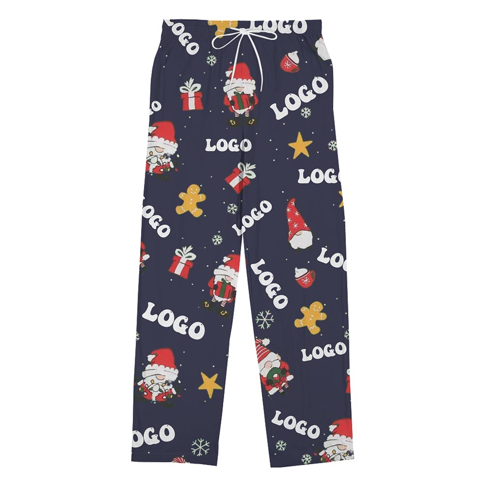 Christmas Theme with Logo Custom Pajama Bottoms via Live Preview Christmas Theme with Logo Custom Pajama Bottoms via Live Preview