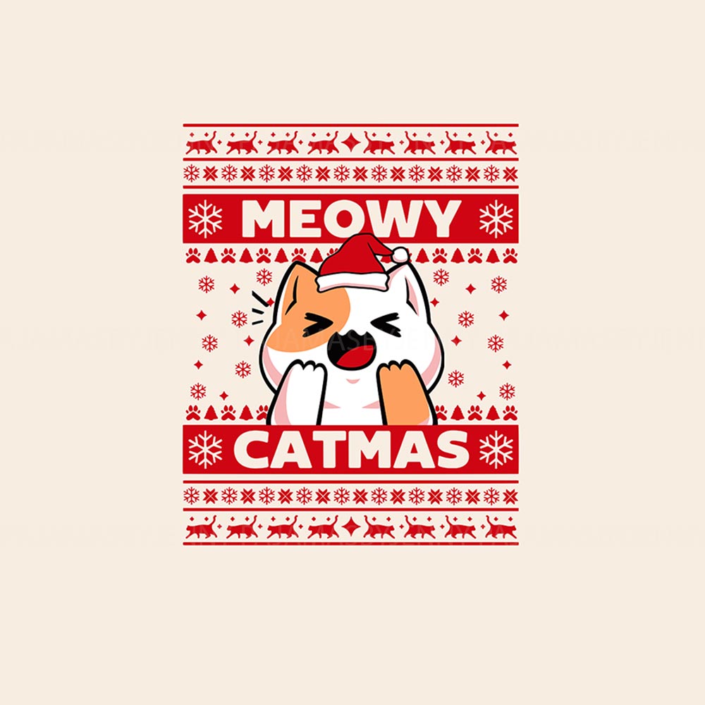 Meowy Catmas Christmas Cat pajamas Matching Family Jammies