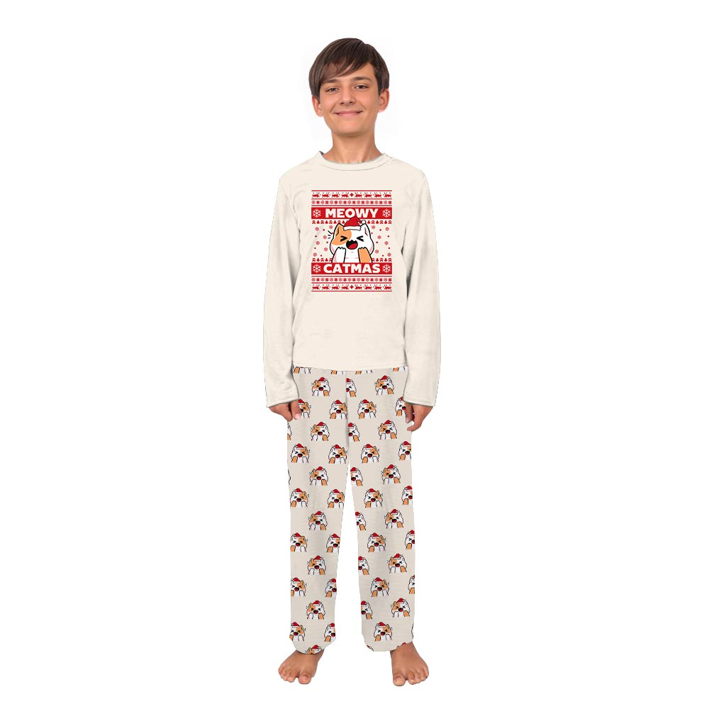 Meowy Catmas Christmas Cat pajamas Matching Family Jammies