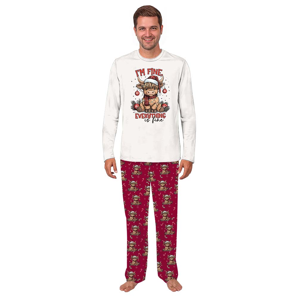Sweet Baby Highland Cow Christmas Matching Pajamas For Family Sweet Baby Highland Cow Christmas Matching Pajamas For Family