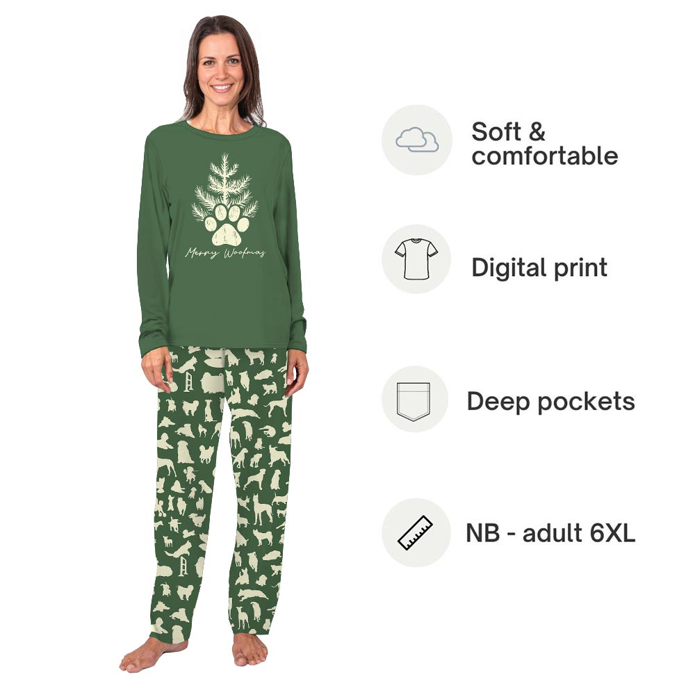 Merry Woofmas Dog Matching Christmas Pajamas With Newborn