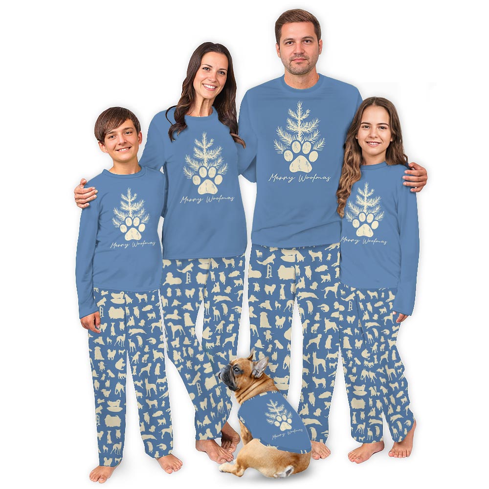 Merry Woofmas Dog Matching Christmas Pajamas With Newborn