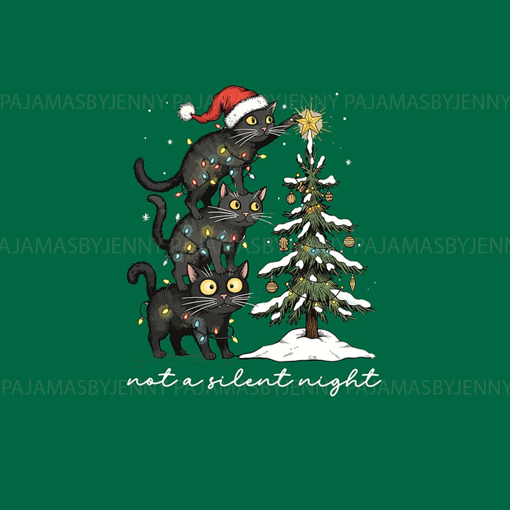Christmas Cat Themed Holiday Pj Sets For The Family