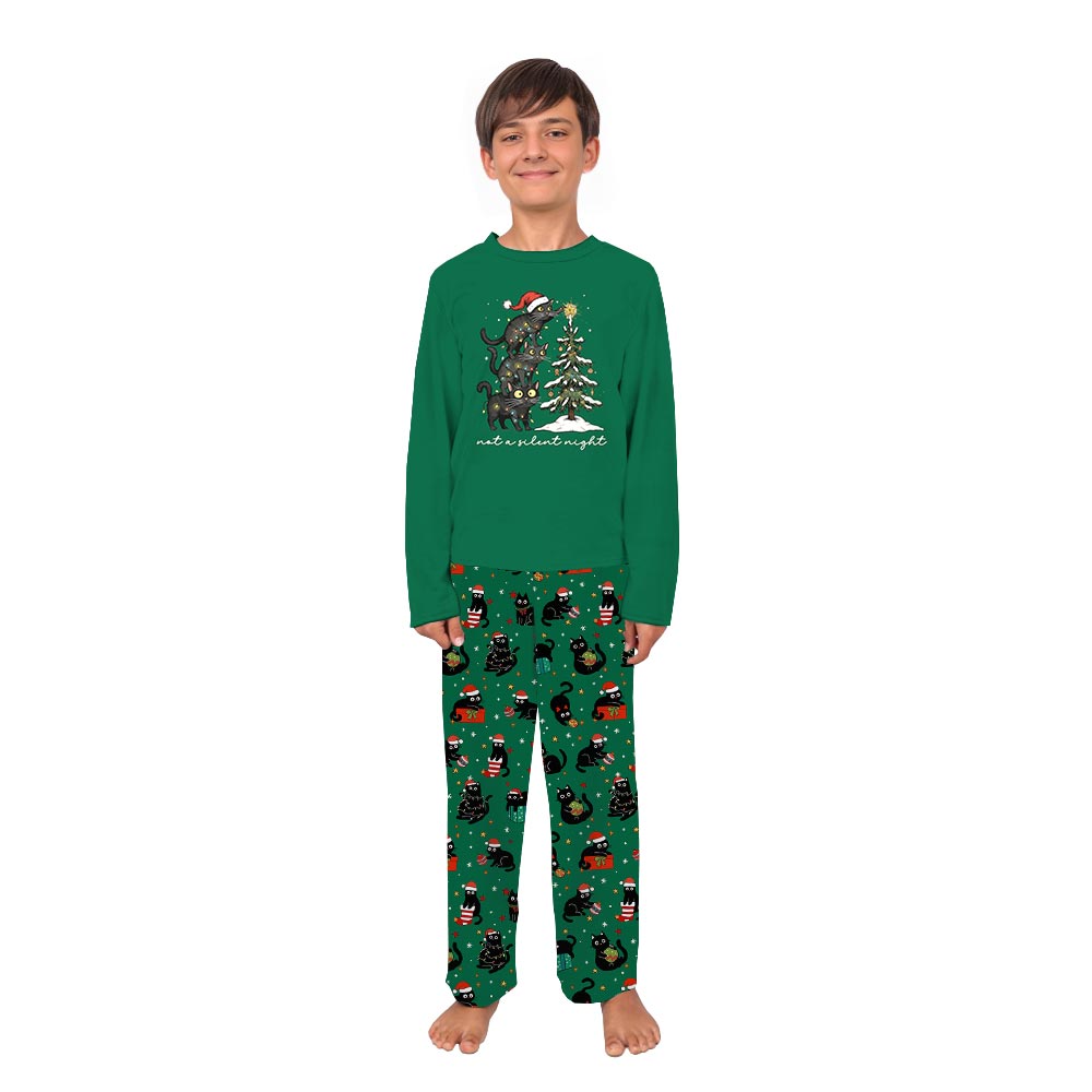 Christmas Cat Themed Holiday Pj Sets For The Family