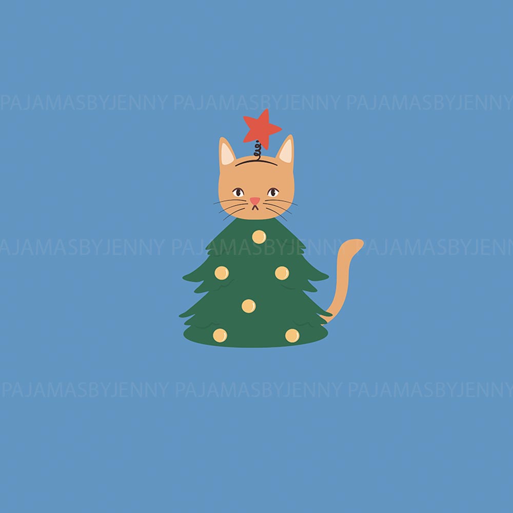 Funny Cat Christmas Tree Theme Holiday Pajama Sets Funny Cat Christmas Tree Theme Holiday Pajama Sets