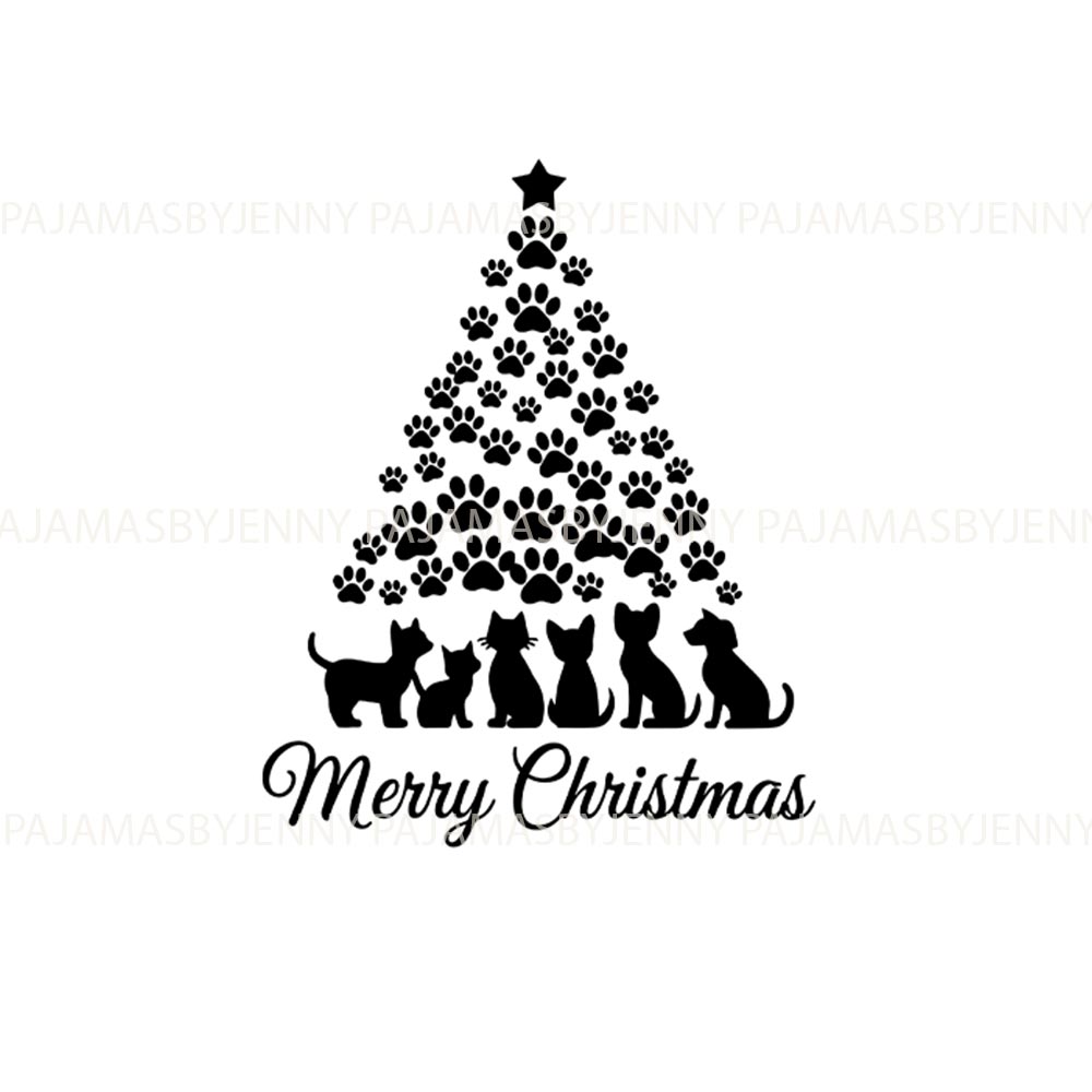 Paws Xmas Tree and Cats Family Christmas Pajamas with Plus Size Paws Xmas Tree and Cats Family Christmas Pajamas with Plus Size