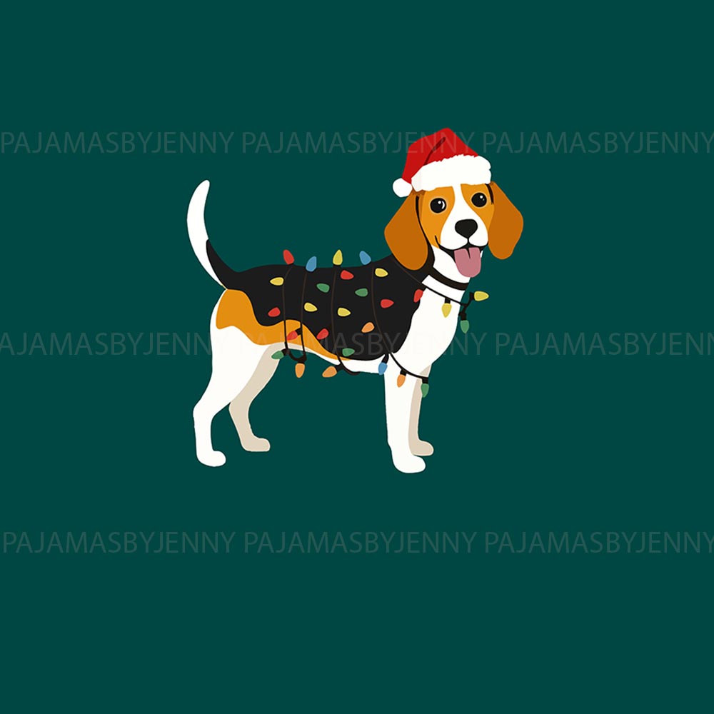 Adorable Beagle Dog Family And Pet Matching Christmas Pajamas