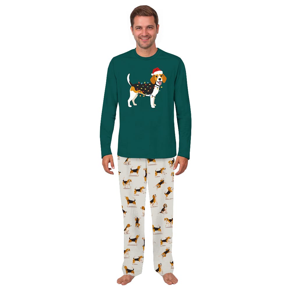 Adorable Beagle Dog Family And Pet Matching Christmas Pajamas
