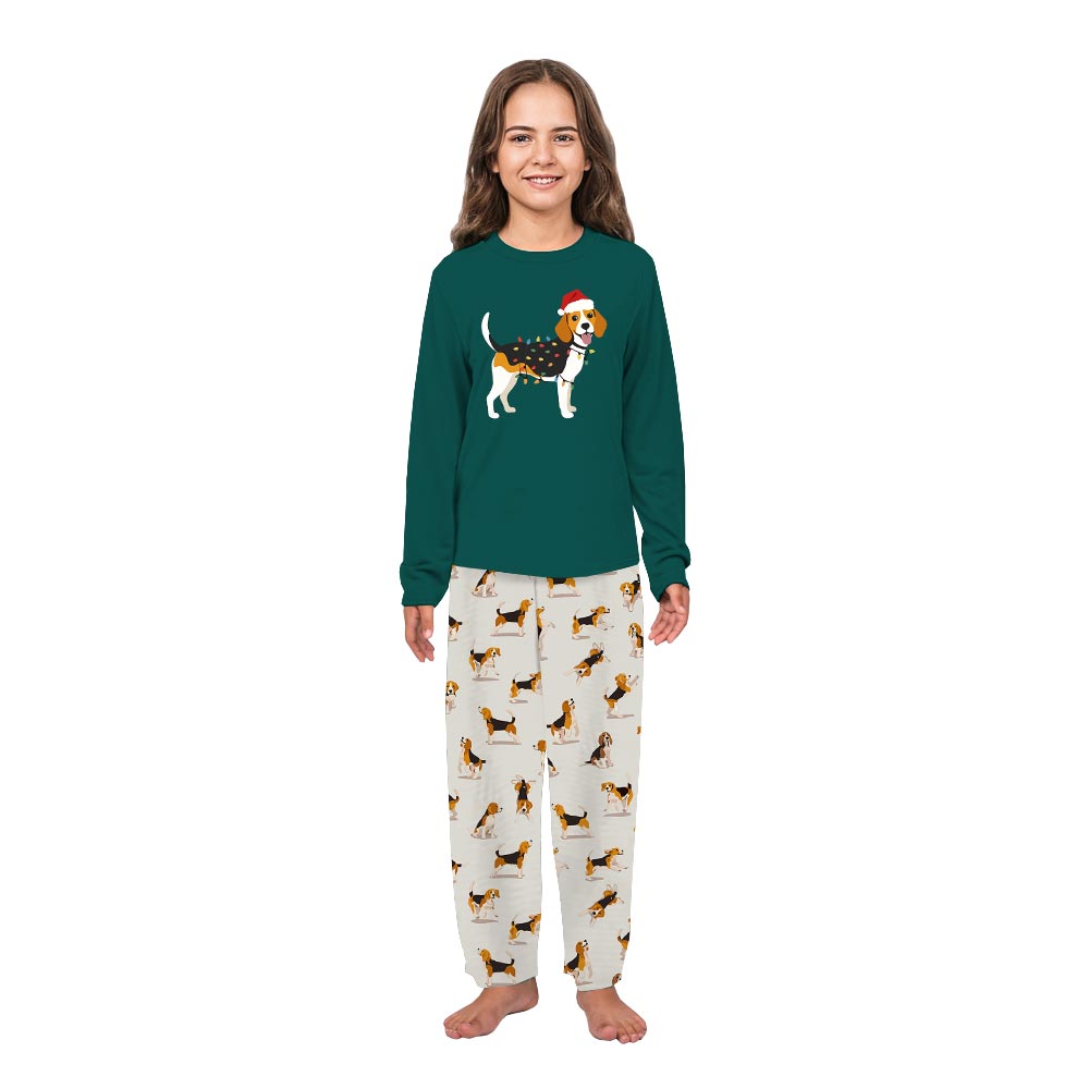 Adorable Beagle Dog Family And Pet Matching Christmas Pajamas