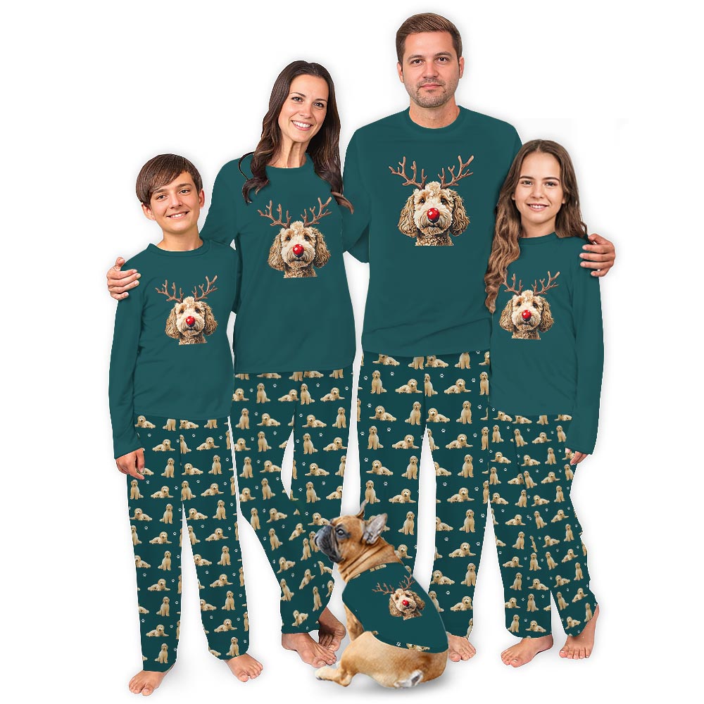 Cute Goldendoodle Long Sleeve Christmas Pajamas For Family