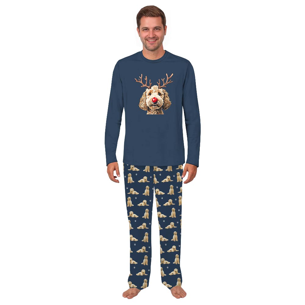 Cute Goldendoodle Long Sleeve Christmas Pajamas For Family