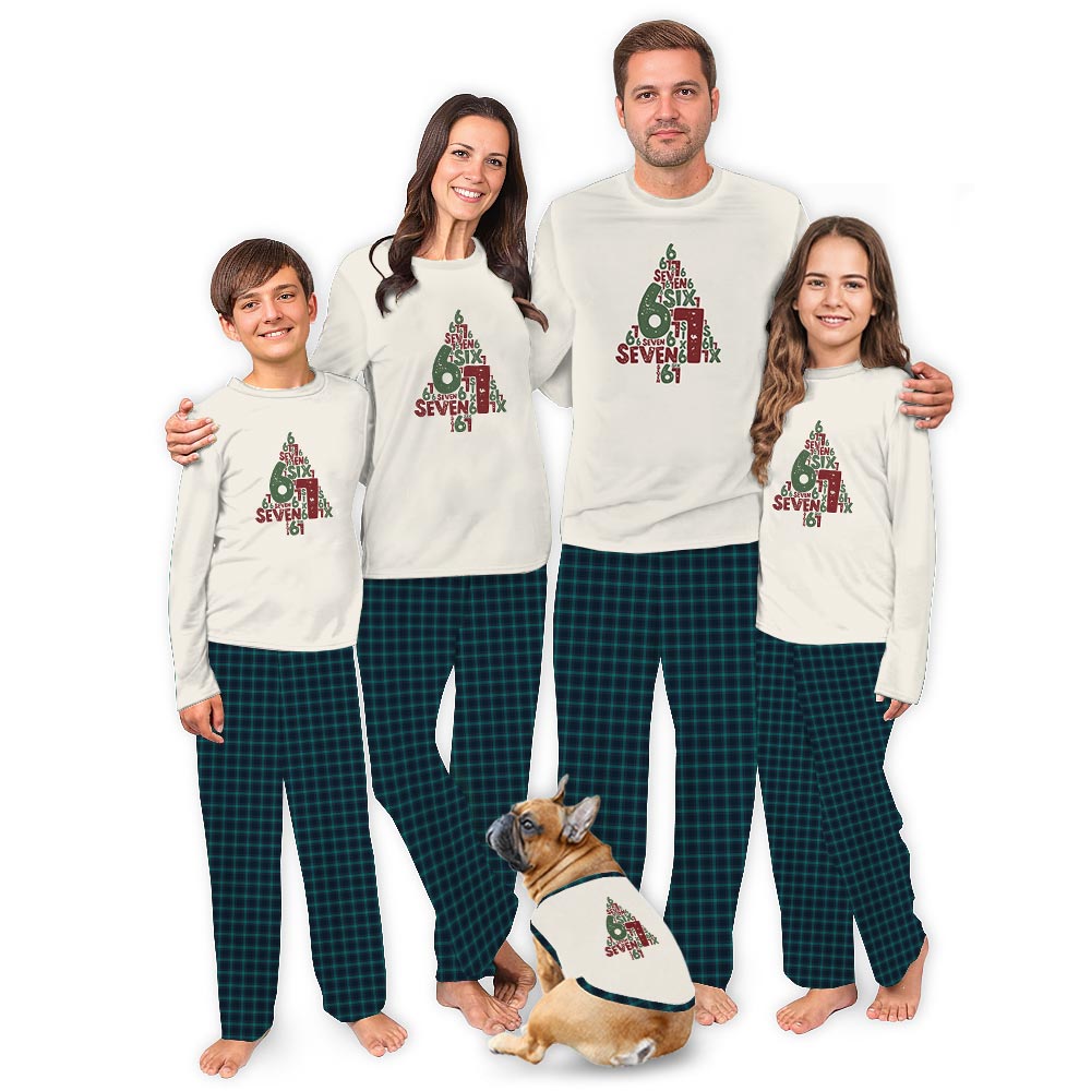 Six Seven Christmas Tree Matching Pajamas Dog And Owner Six Seven Christmas Tree Matching Pajamas Dog And Owner