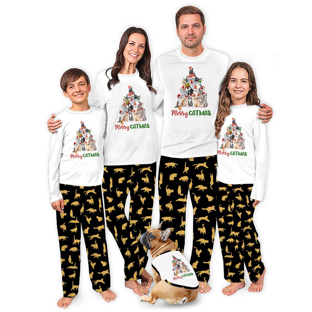 Merry Catmas Pajamas Christmas Tree Edition With Plus Size Merry Catmas Pajamas Christmas Tree Edition With Plus Size