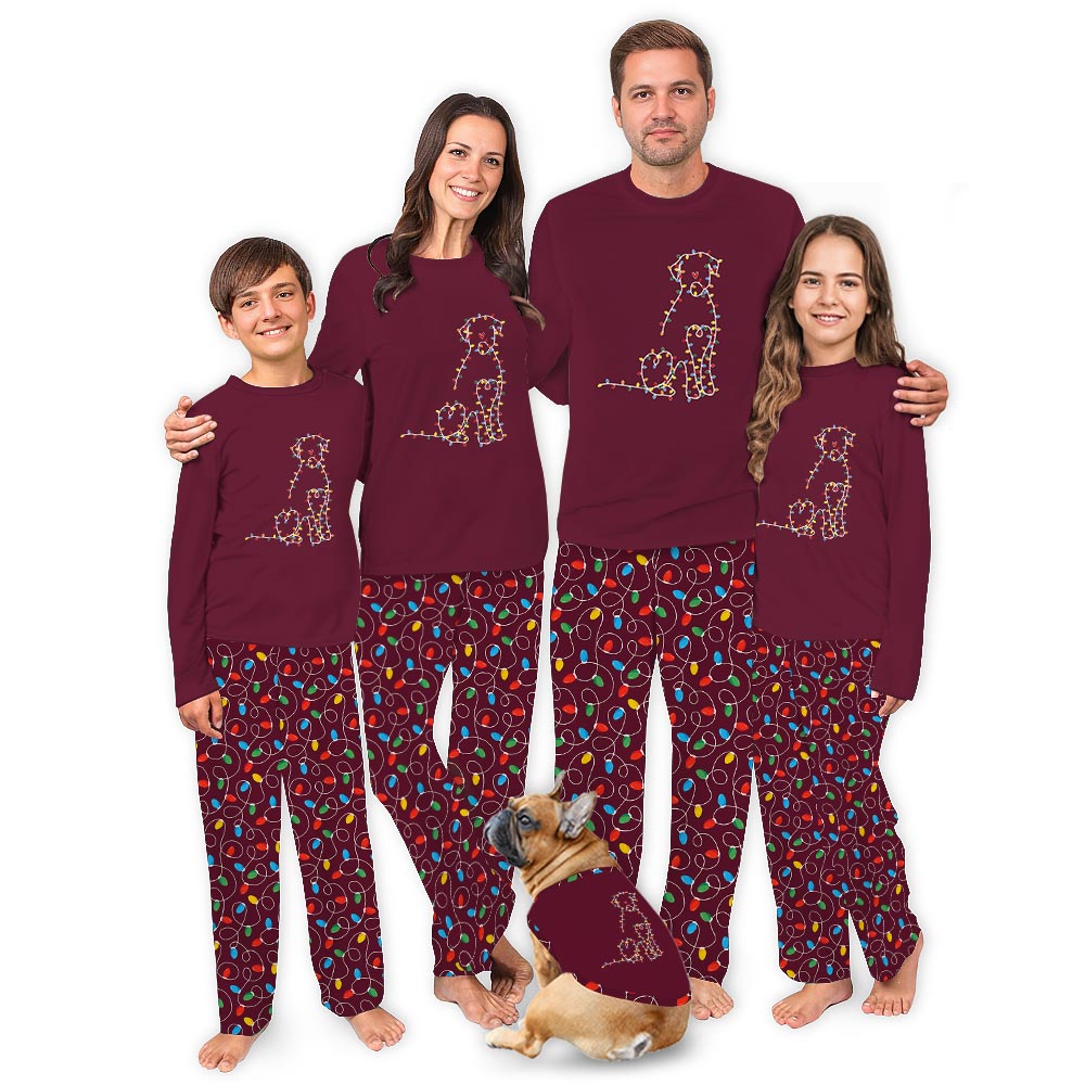 Xmas Lights Labrador Retriever Family And Pet Christmas Pajamas