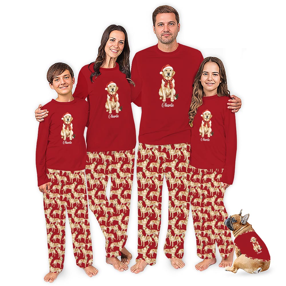 Labrador Retriever with Name Personalized Family Christmas Pajamas Labrador Retriever with Name Personalized Family Christmas Pajamas