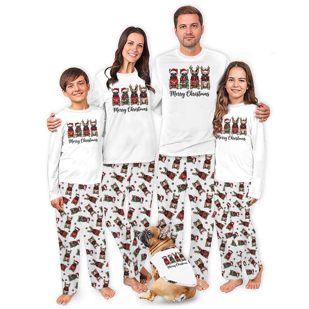 Cute French Bulldogs Jammies With Plus Sizes And Pockets