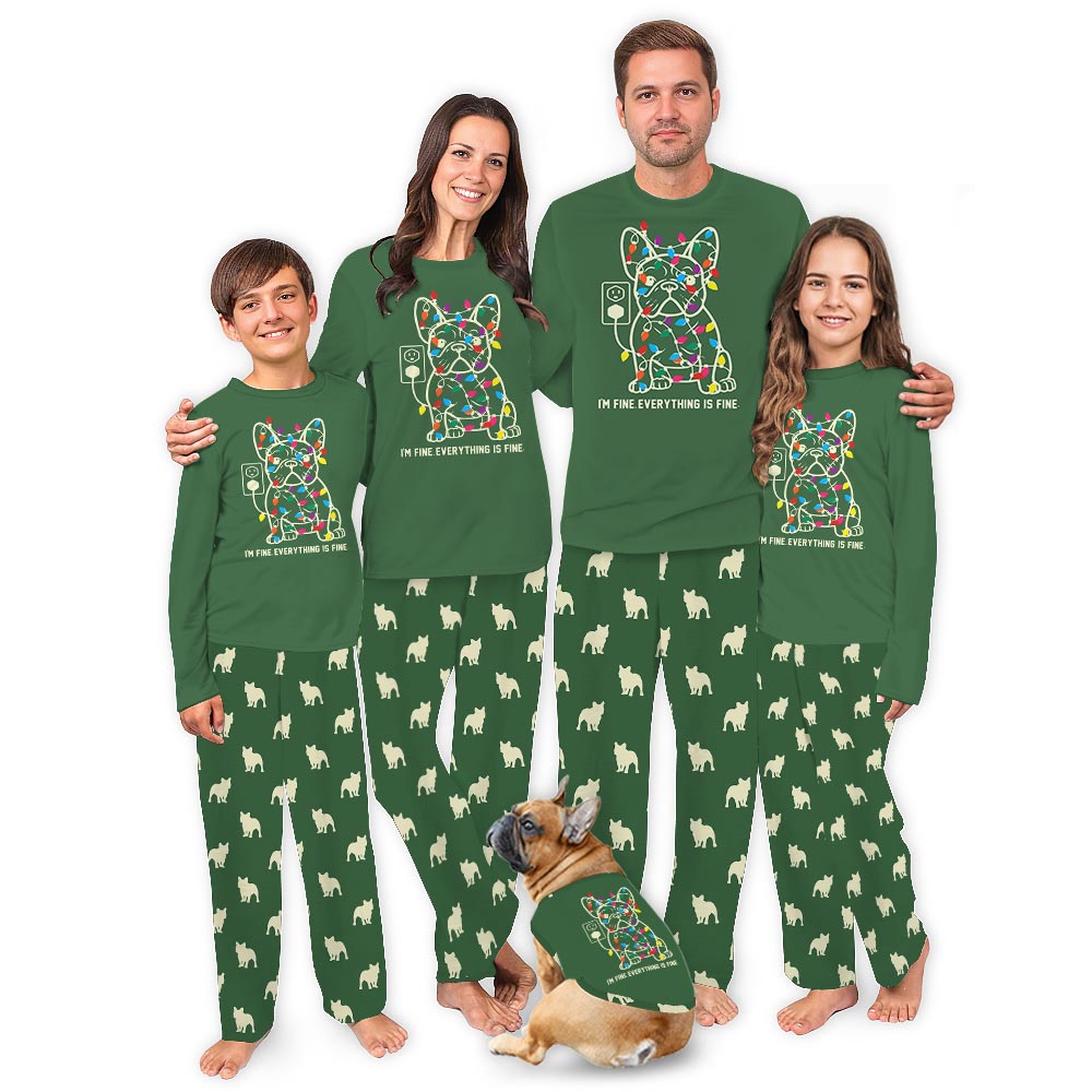 Funny French Bulldog Matching Family Xmas Pajamas