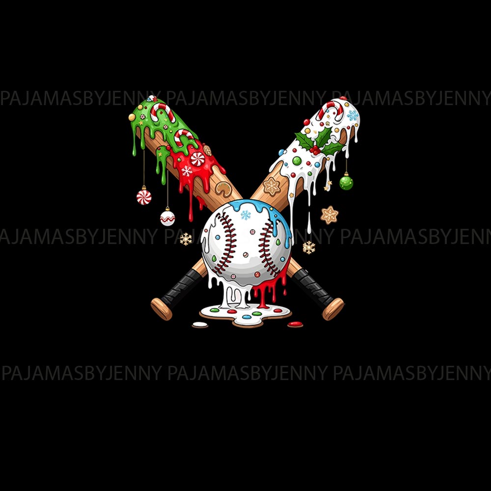 Baseball and Bat Family Christmas Pajamas With Pockets Baseball and Bat Family Christmas Pajamas With Pockets