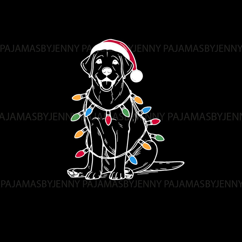 Labrador Retriever And Christmas Light Matching Family Jammies