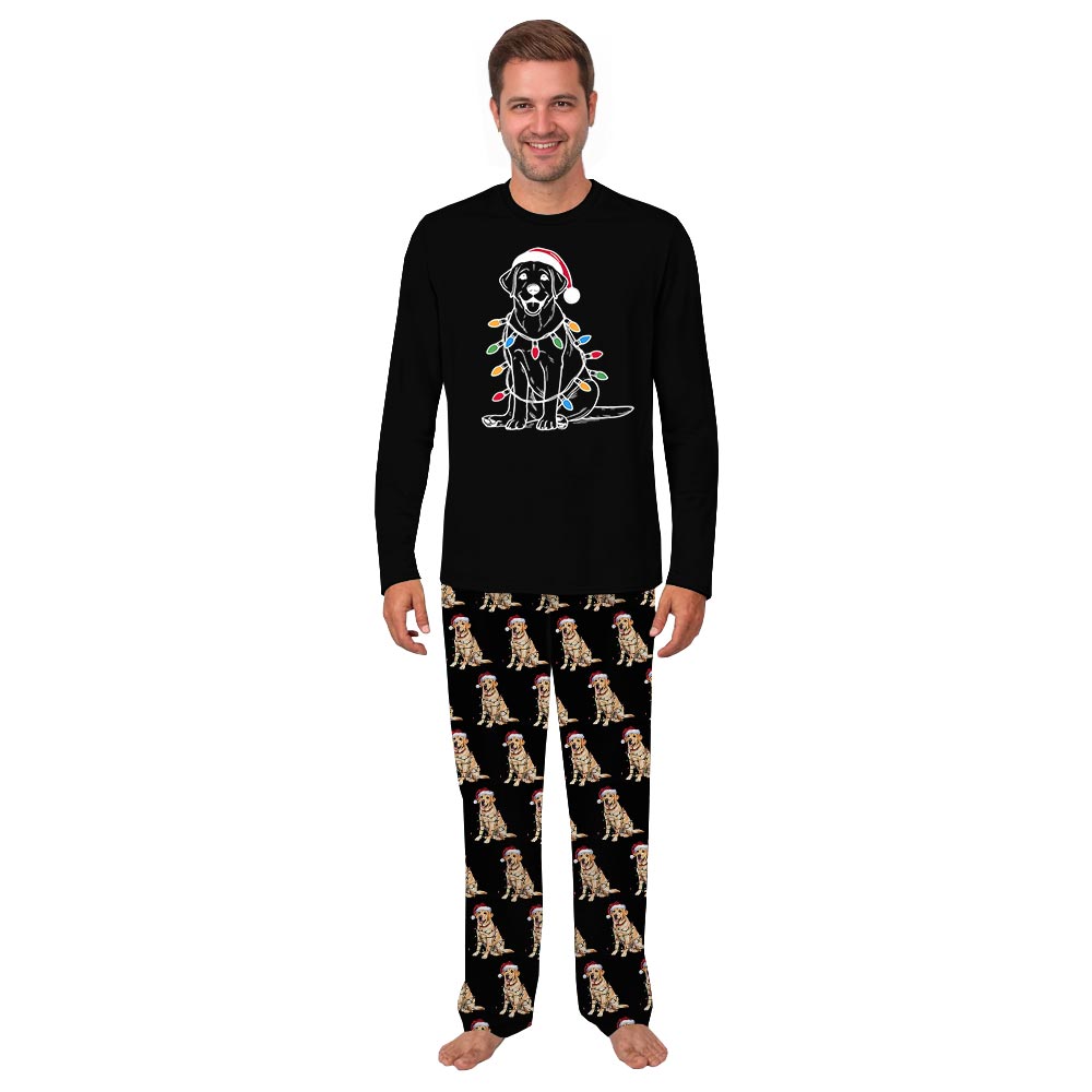 Labrador Retriever And Christmas Light Matching Family Jammies