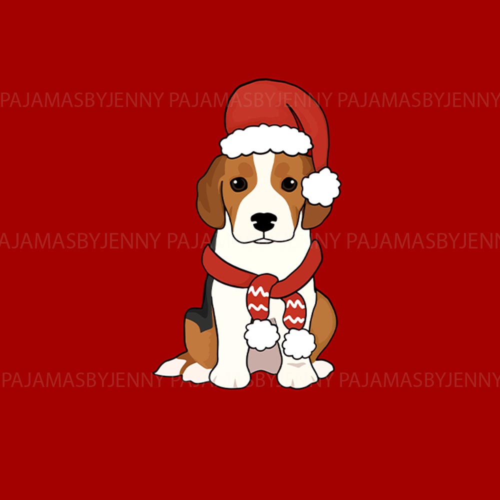 Cute Santa Hat Beagle Dog and Owner Christmas Pajamas