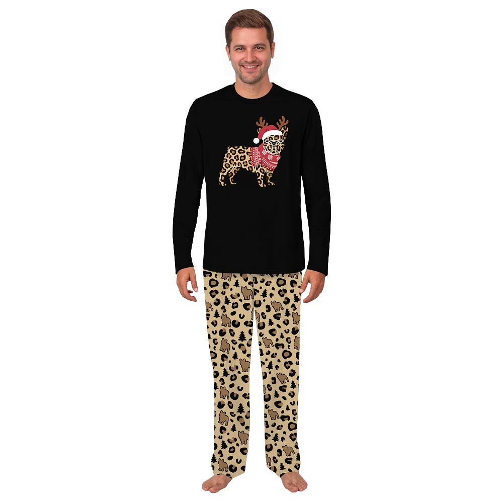 French Bulldog Christmas Leopard Holiday Pj Sets For The Family French Bulldog Christmas Leopard Holiday Pj Sets For The Family