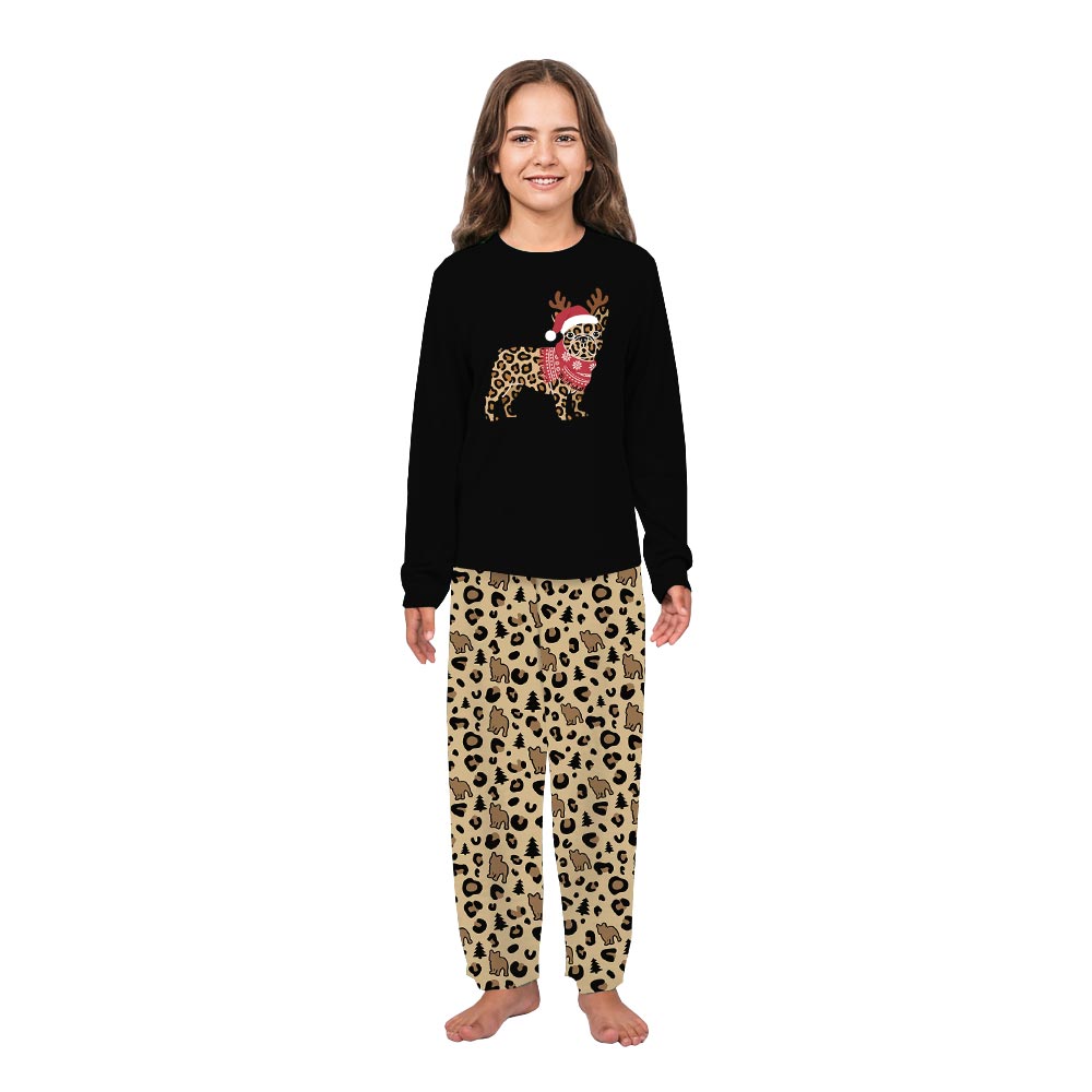 French Bulldog Christmas Leopard Holiday Pj Sets For The Family French Bulldog Christmas Leopard Holiday Pj Sets For The Family
