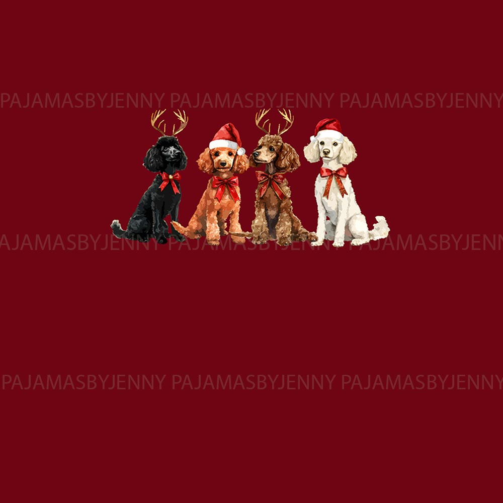 Cute Poodle Matching Family Christmas Pajamas Plus Size Cute Poodle Matching Family Christmas Pajamas Plus Size