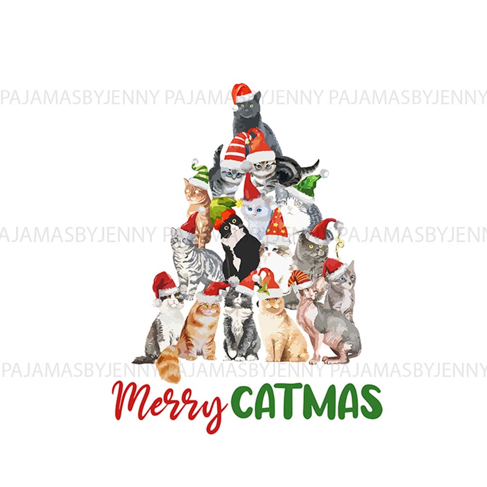 Merry Catmas Pajamas Christmas Tree Edition With Plus Size Merry Catmas Pajamas Christmas Tree Edition With Plus Size