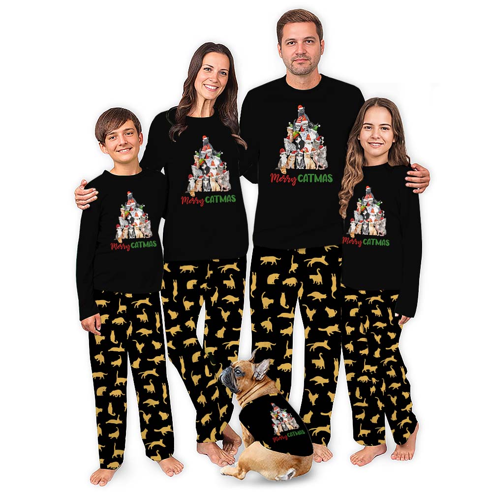 Merry Catmas Pajamas Christmas Tree Edition With Plus Size Merry Catmas Pajamas Christmas Tree Edition With Plus Size