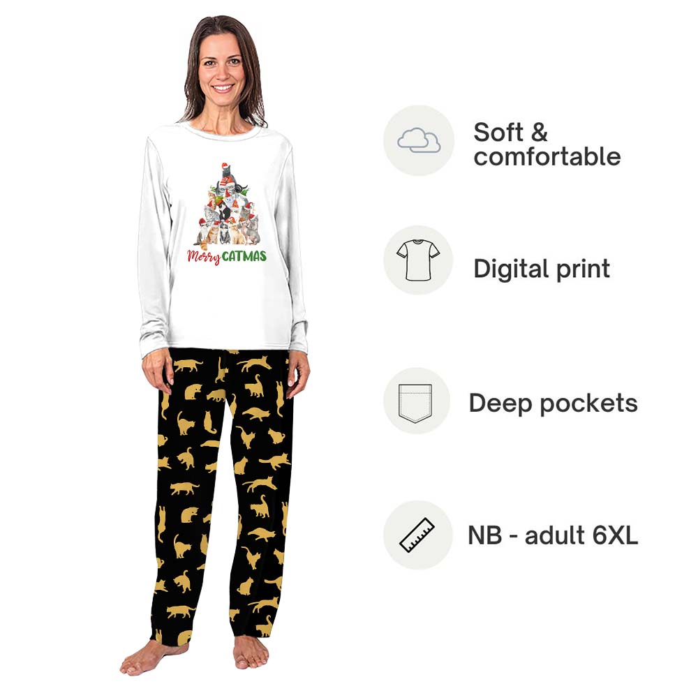 Merry Catmas Pajamas Christmas Tree Edition With Plus Size Merry Catmas Pajamas Christmas Tree Edition With Plus Size