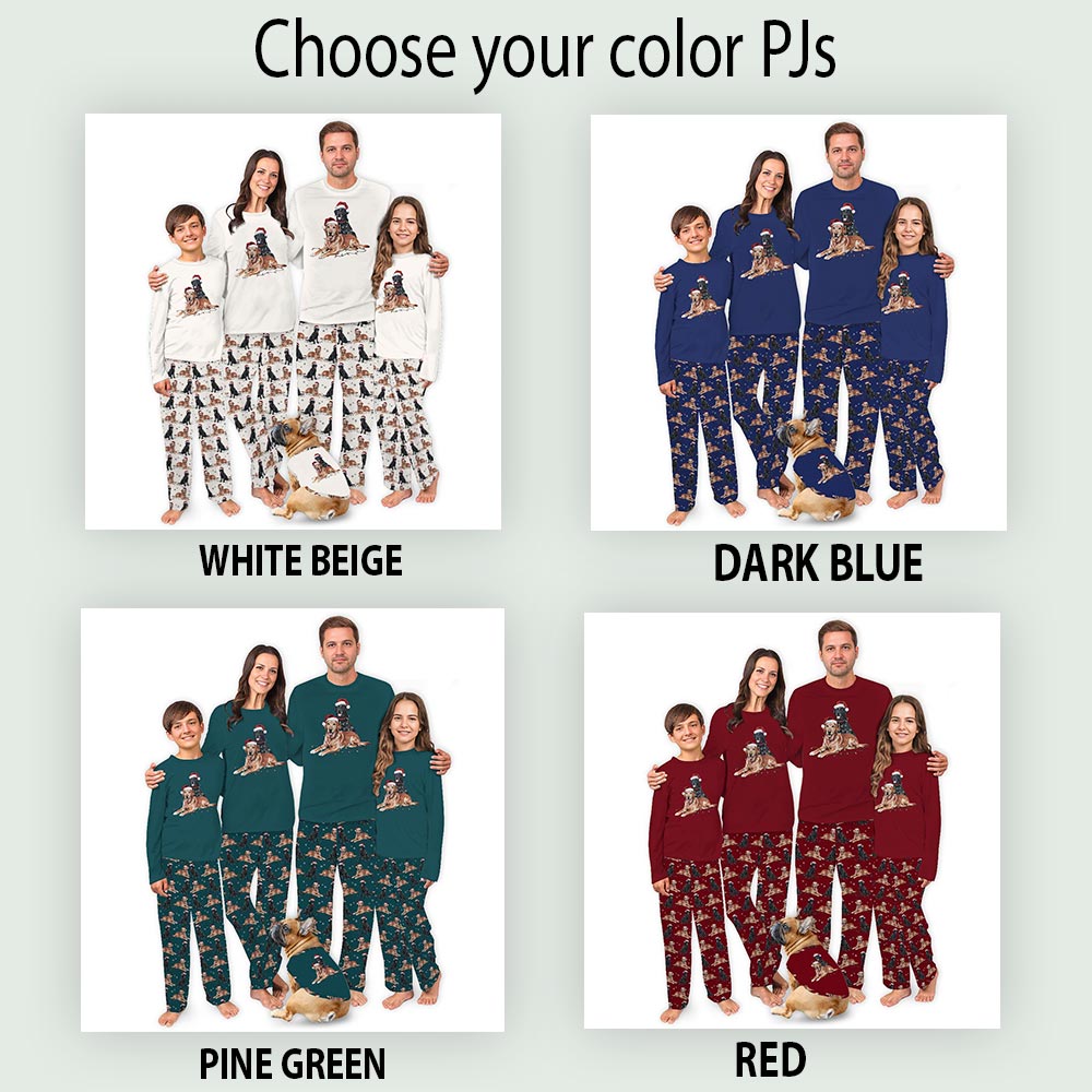Christmas Black Lab and Golden Retriever Matching Family Jammies Christmas Black Lab and Golden Retriever Matching Family Jammies