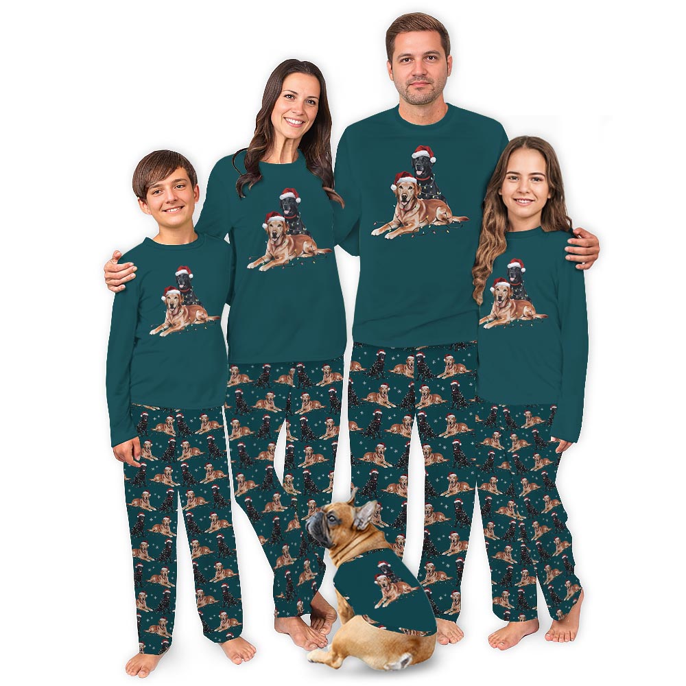 Christmas Black Lab and Golden Retriever Matching Family Jammies Christmas Black Lab and Golden Retriever Matching Family Jammies