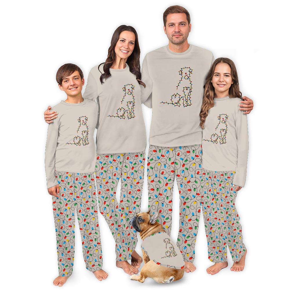 Xmas Lights Labrador Retriever Family And Pet Christmas Pajamas