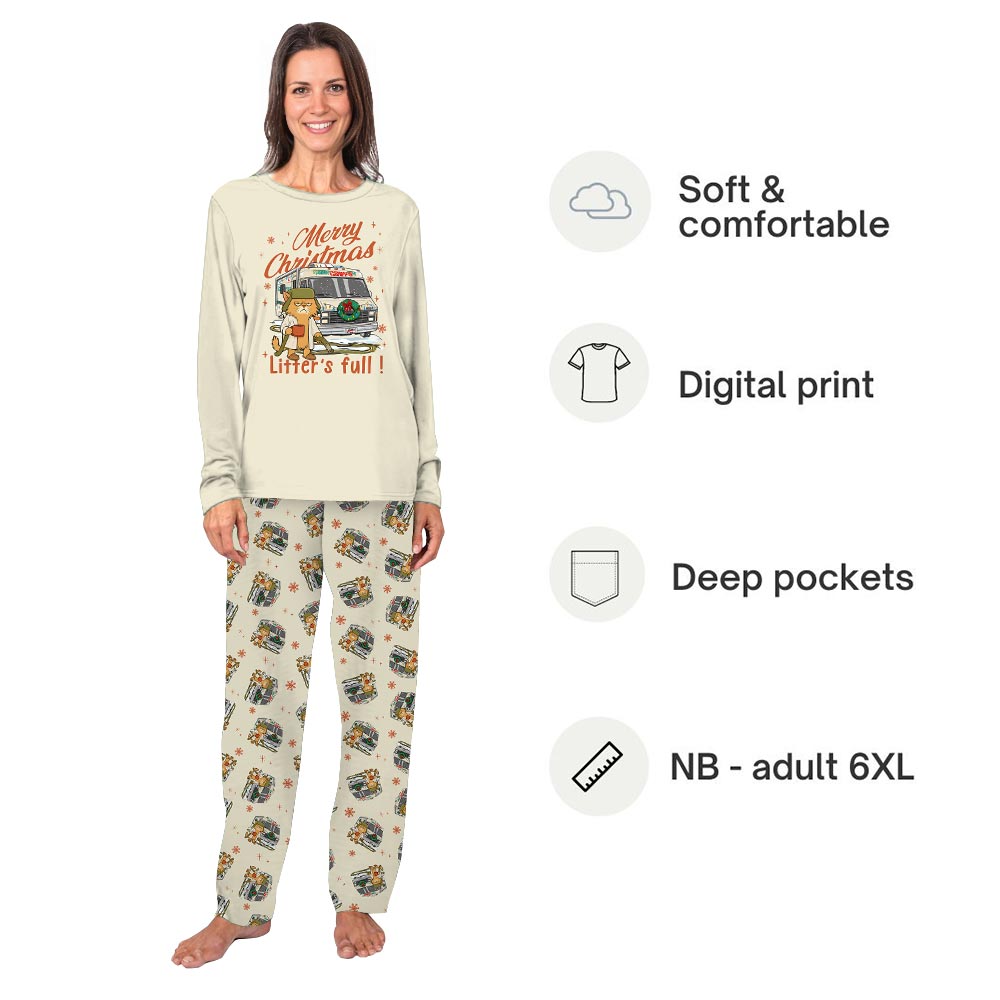 Funny Cousin Eddie Cat Merry Christmas Litter Full Pajamas