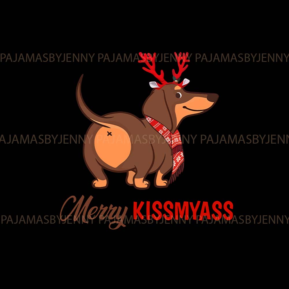 Funny Dachshund Pajamas For Adults With Pockets Christmas Edition