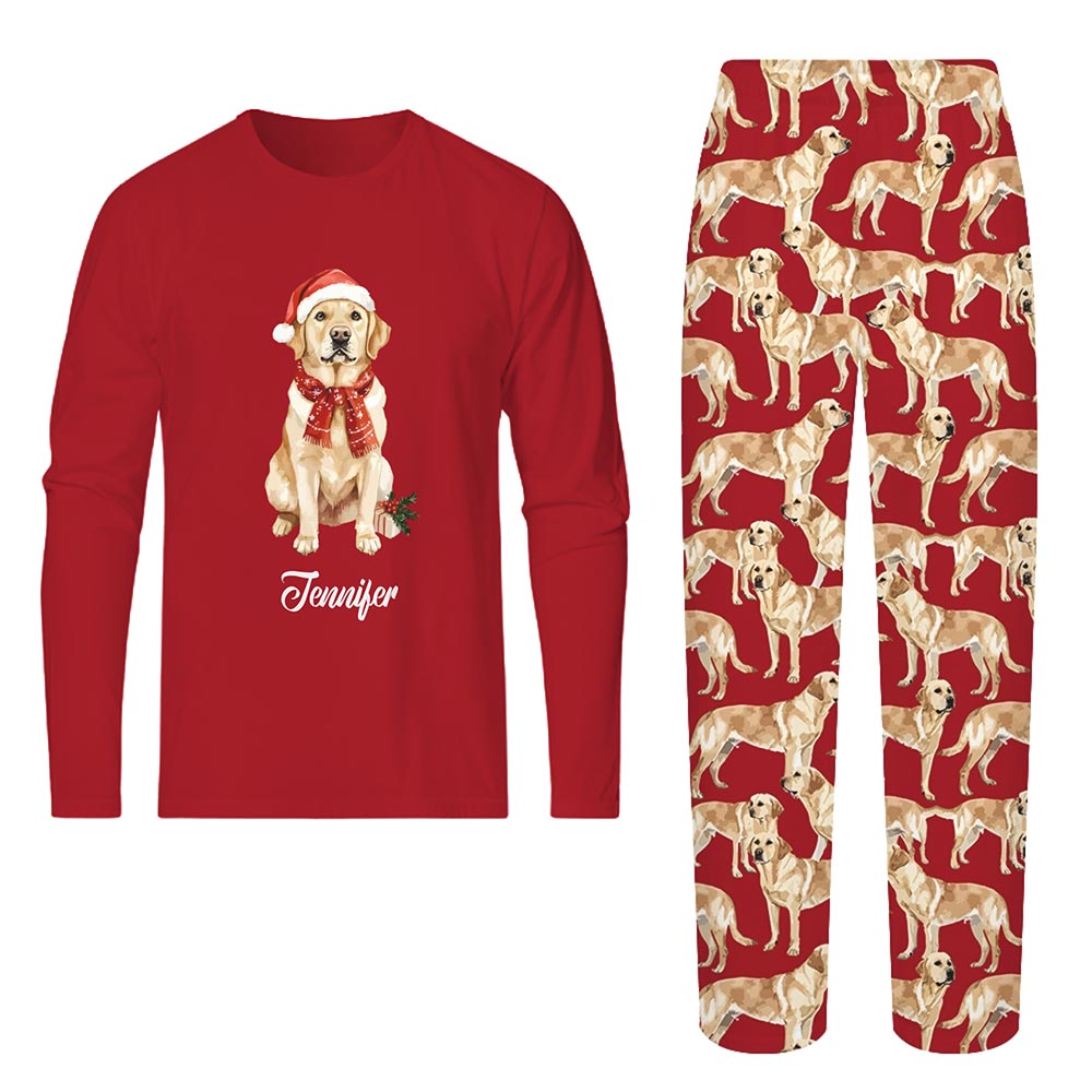Labrador Retriever with Name Personalized Family Christmas Pajamas Labrador Retriever with Name Personalized Family Christmas Pajamas