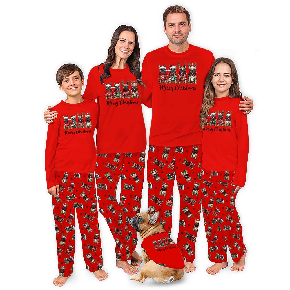 Cute French Bulldogs Jammies With Plus Sizes And Pockets